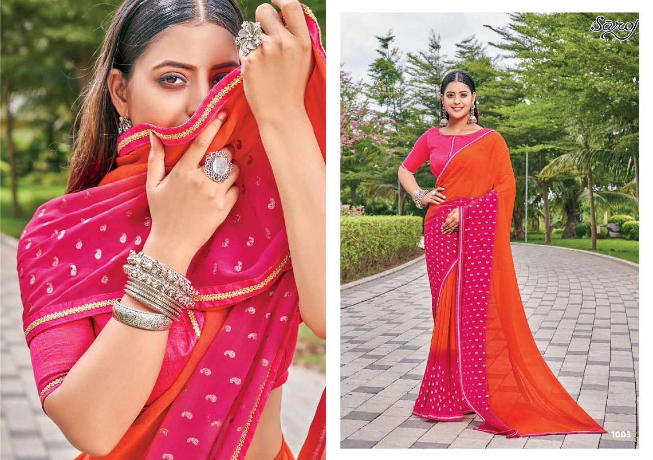 Saroj Kanishka New Latest Fancy Wear Georgette Printed Saree Collection